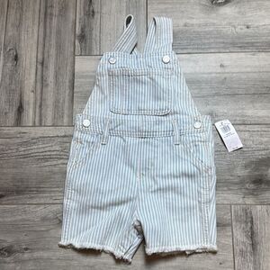 Old Navy Kids Light Blue Railroad Stripe Jeans Overall Size 18-24M NWT